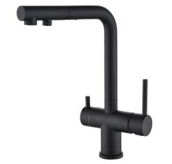 Ausmann Ellington Mitigeur de Cuisine 3 Voies avec Bec Rétractable et Eau Filtrée – Noir - 1208970497