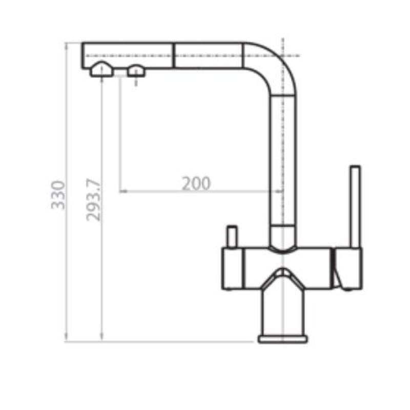 Ausmann Ellington Mitigeur de Cuisine 3 Voies avec Bec Rétractable et Eau Filtrée – Noir - 1208970497