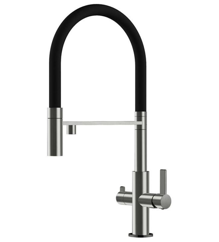Robinet de cuisine 3 voies Ausmann Claridge avec bec flexible et eau filtrée – Gris - 1208970502