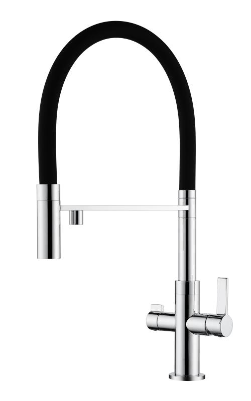 Ausmann Claridge Mitigeur de Cuisine 3 Voies avec Bec Flexible et Eau Filtrée – Inox - 1208970505