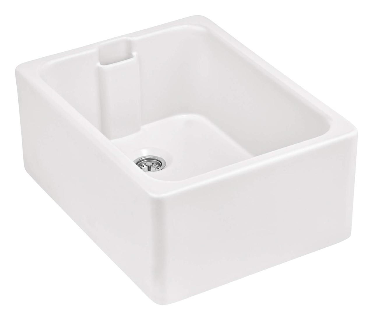 Ausmann Ceramic Haven Évier en Céramique Blanc - Posable, Encastrable et Semi-encastrable 595 x 455 mm 1208970513