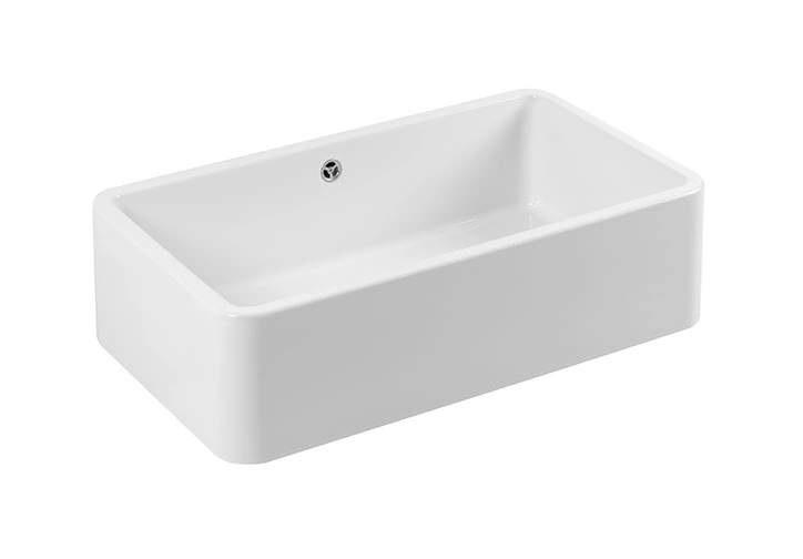 Ausmann Ceramic Mira Évier en Céramique Blanc - Encastré et Semi-encastré 795 x 460 mm 1208970515