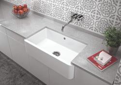 Ausmann Ceramic Mira Évier en Céramique Blanc - Encastré et Semi-encastré 795 x 460 mm 1208970515