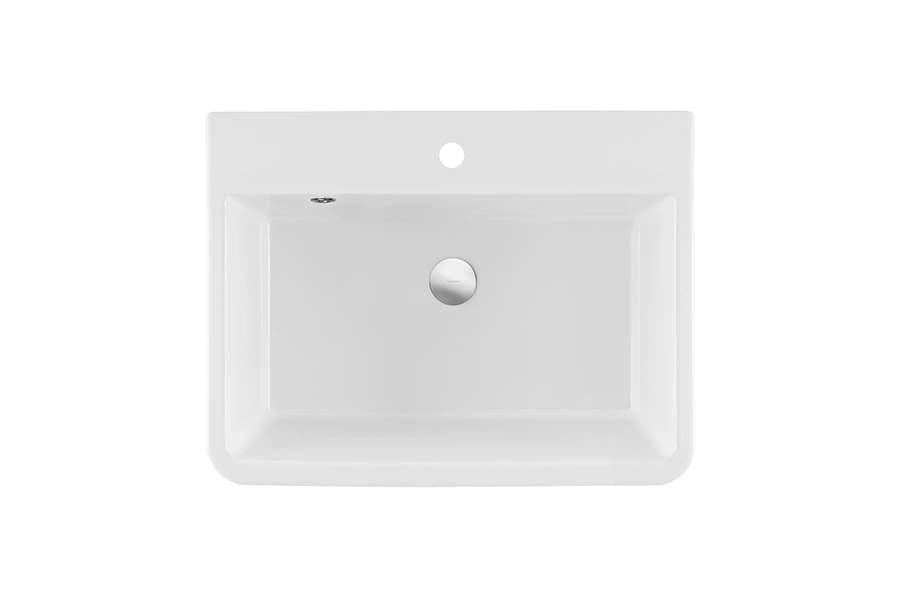 Ausmann Ceramic Frost Évier en Céramique Blanc - Encastré 660 x 506 mm avec plage de robinet 1208970517