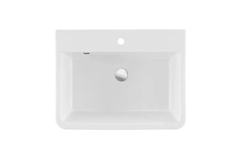 Ausmann Ceramic Frost Évier en Céramique Blanc - Encastré 660 x 506 mm avec plage de robinet 1208970517