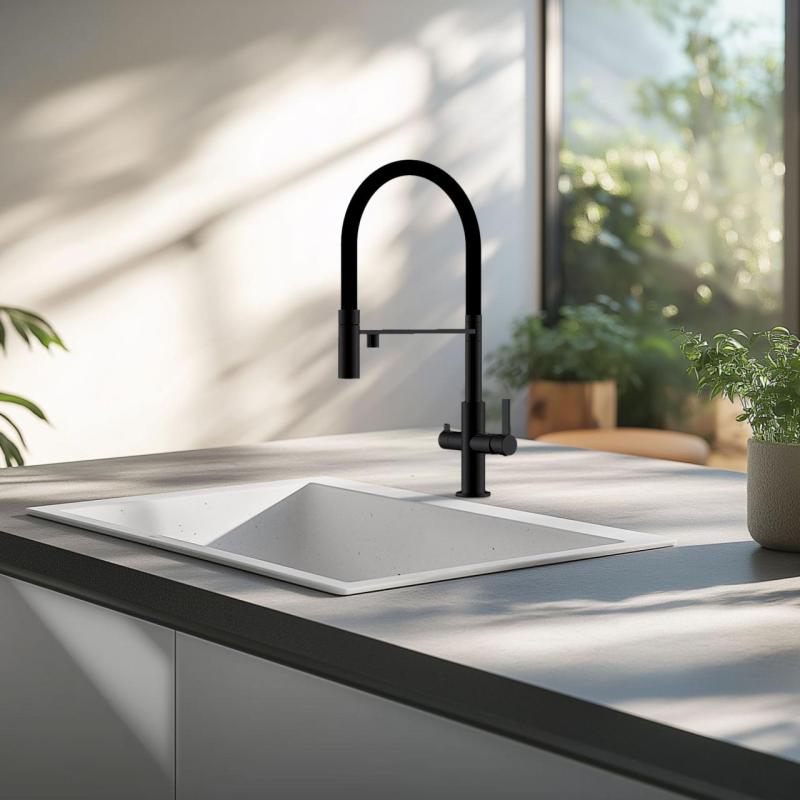 Évier Blanc 50x40 cm Encastré, Posé ou Affleurant avec Bouchon Blanc 1208970531