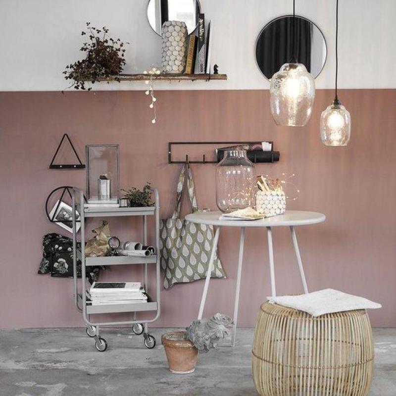 Outlet round 40cm Mirror Reflection Matte iron/Black - House Doctor for living room Fk0201