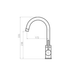 Robinet de cuisine Ausmann Arvia Gun metal PVD avec bec pivotant 1208970641