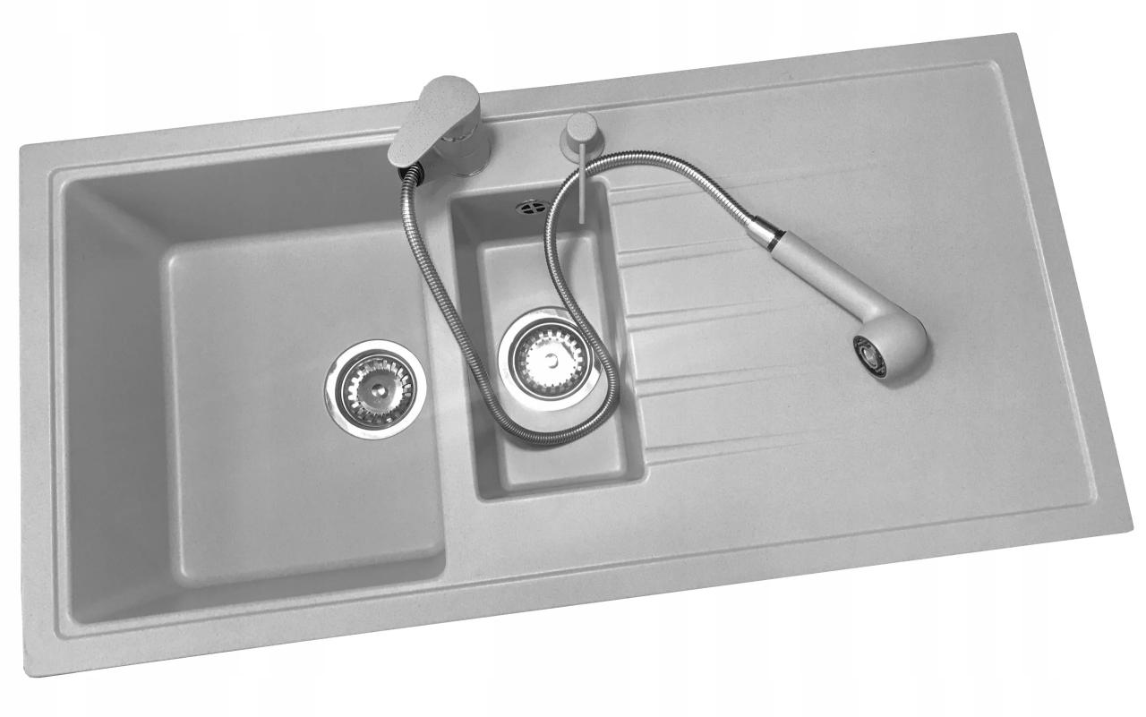 Robinet de cuisine Graniteland Rhea gris avec bec extensible et douchette à double fonction 1208970656.