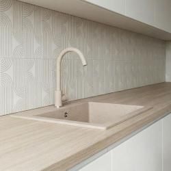 Robinet de cuisine Graniteland Veritas sable beige avec bec pivotant 1208970679