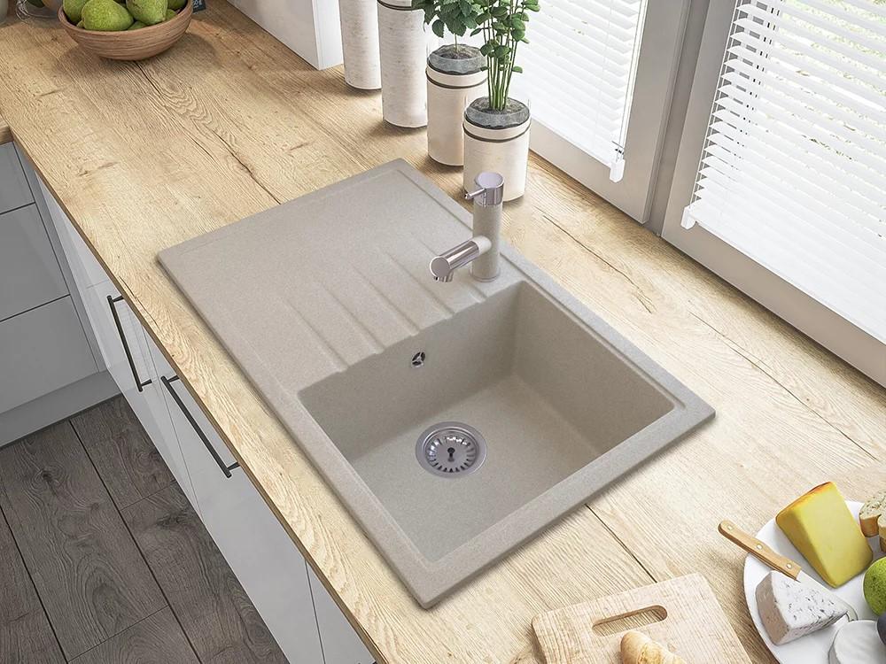 Robinet de cuisine Graniteland Ceres Beige avec bec extensible et douchette double fonction 1208970708