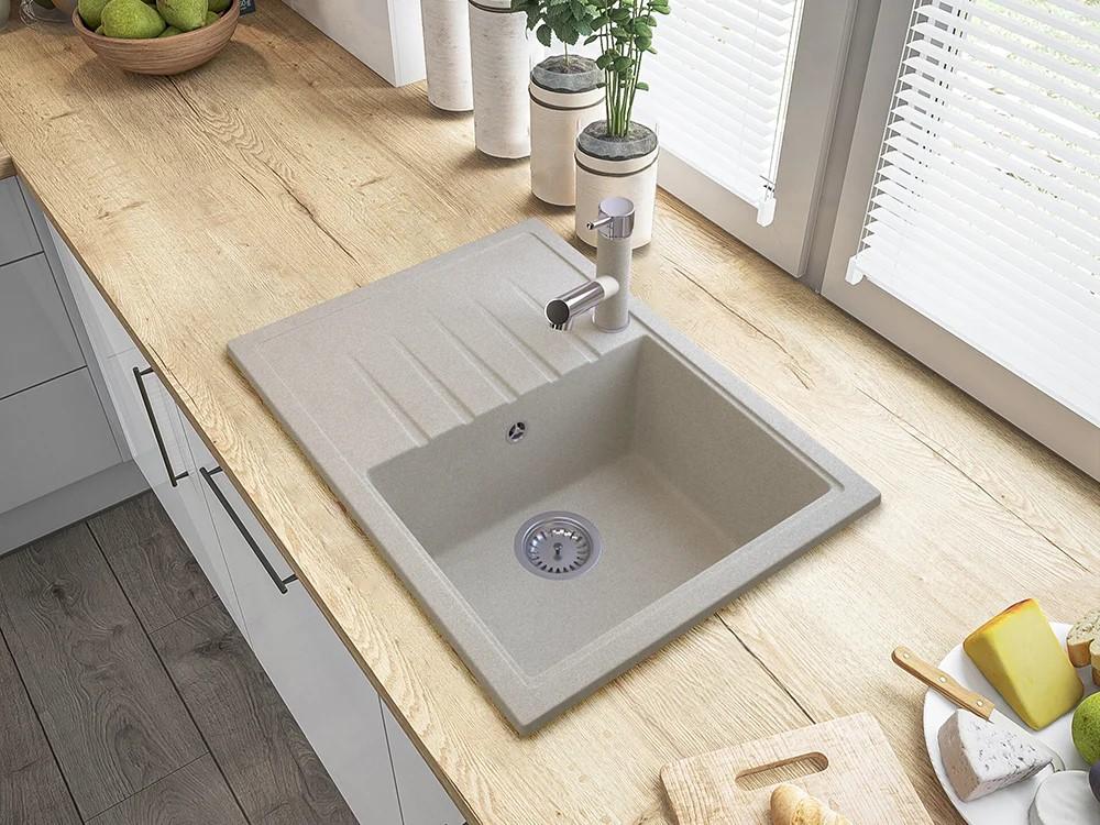 Robinet de cuisine Graniteland Ceres Beige avec bec extensible et douchette double fonction 1208970708