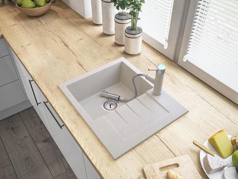 Graniteland Ceres Robinet de cuisine Beige sable avec Bec Extractible et Douchette à Deux Fonctions 1208970708