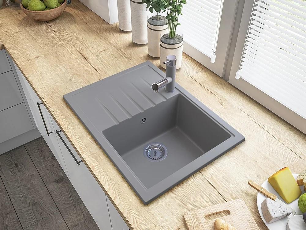 Robinet de cuisine Graniteland Ceres Gris avec bec extractible et douchette double fonction 1208970710