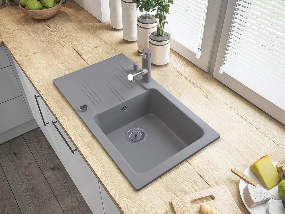 Robinet de cuisine Graniteland Ceres Gris avec bec extractible et douchette double fonction 1208970710