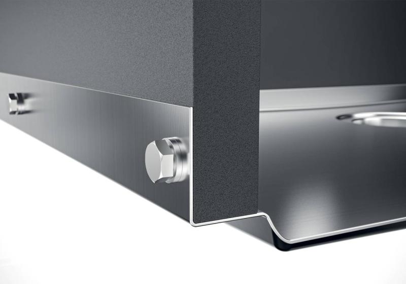 Plaque de base Foster Phantom en inox pour plan de travail Évier encastré 40x40cm pour installation dans céramique, pierre naturelle et surface solide épaisseur 12mm 1208970719.