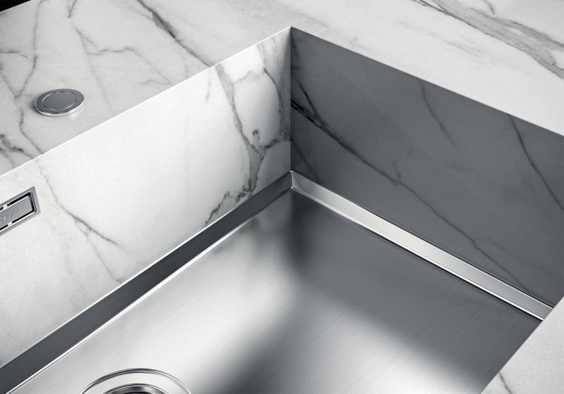 Plaque de base en inox Foster Phantom pour évier de plan de travail encastré 71x40cm en céramique, pierre naturelle et surface solide épaisseur 12mm 1208970721.