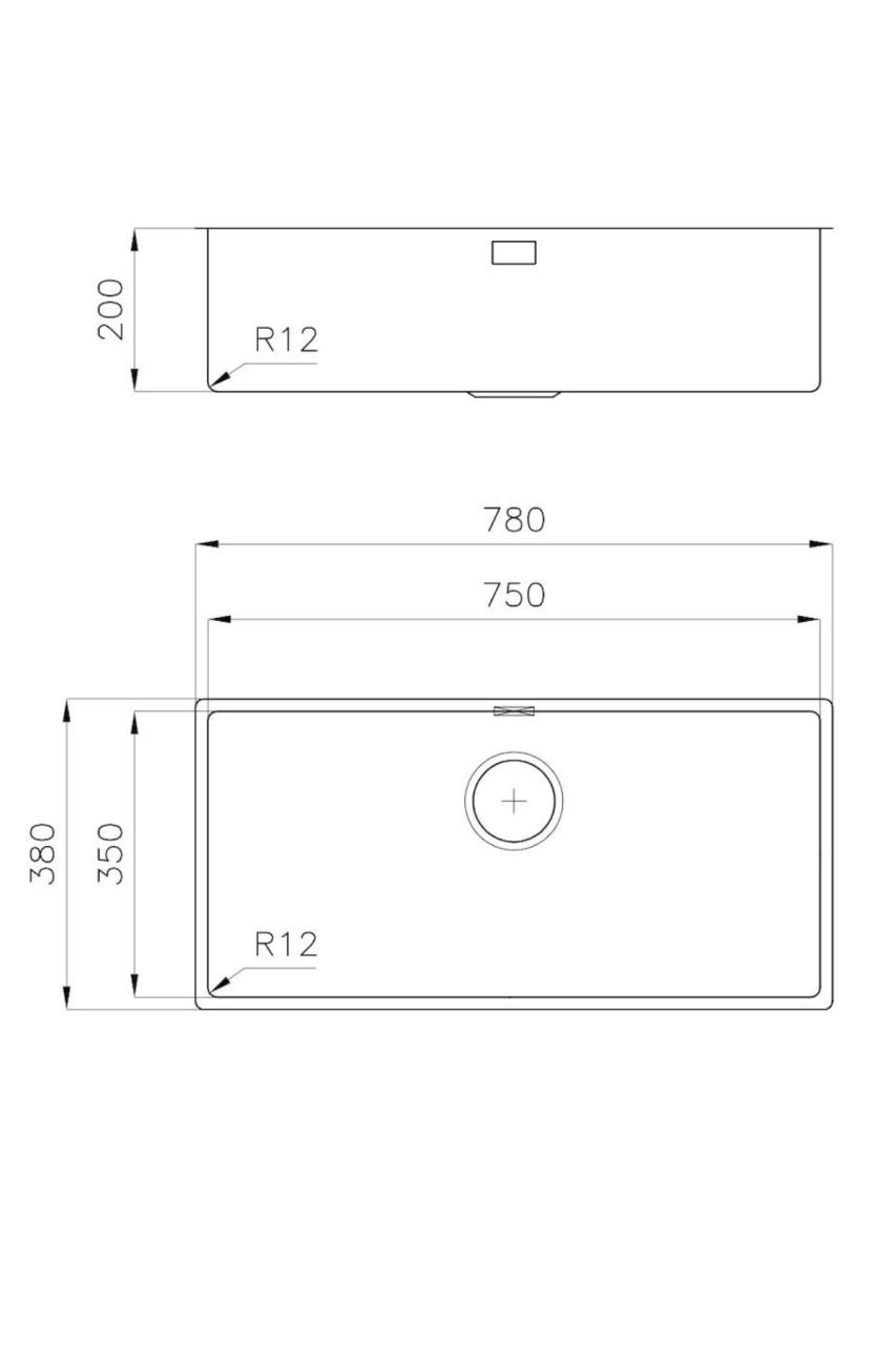 Foster L35 Spécial 35 cm long Évier en acier inoxydable 75 x 35 cm Sous-plan 1208970724