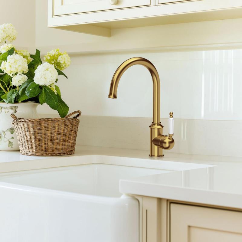 Ausmann Ceramic Mira Évier en Céramique Blanc - Montage sous plan et semi-affleurant 590 x 458 mm avec bouchon en inox 1208970733