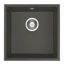 GraniteMy Universel Granite Gris, foncé Évier 40x40 cm Pose en surface, sous plan et à fleur avec Bouchon en acier inoxydable 1208970742