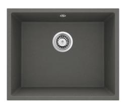 GraniteMy Universal Granite Gris foncé, Évier 50x40 cm, Montage en surface, Sous-montage et Montage à fleur avec Bouchon en acier inoxydable 1208970744