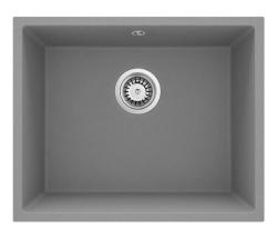 GraniteMy Évier Universel en Granit Gris 50x40 cm à Poser, à Encastrer et à Intégrer avec Bouchon en Acier Inoxydable 1208970745