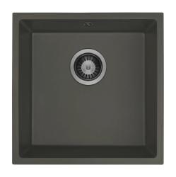 GraniteMy Universal Granite Gris, foncé Évier 40x40 cm Installation à poser, à encastrer et à affleurer avec bouchon en métal de canon 1208970746