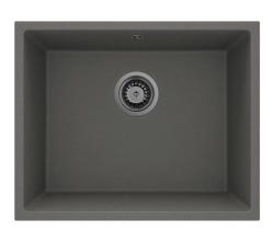 GraniteMy Universel Granite Gris, foncé Évier 50x40 cm Montage en surface, Sous-montage et Montage à fleur avec Bouchon en métal de pistolet 1208970754