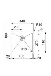 Franke Bolero Plus New R10 BXX 210-40-37 Évier en acier inoxydable à montage en surface, montage sous plan et montage sur plan 40x37 cm 127.0730.522