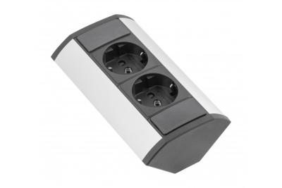 Mini rallonge d'angle avec prises Schuko 230 V 16 A