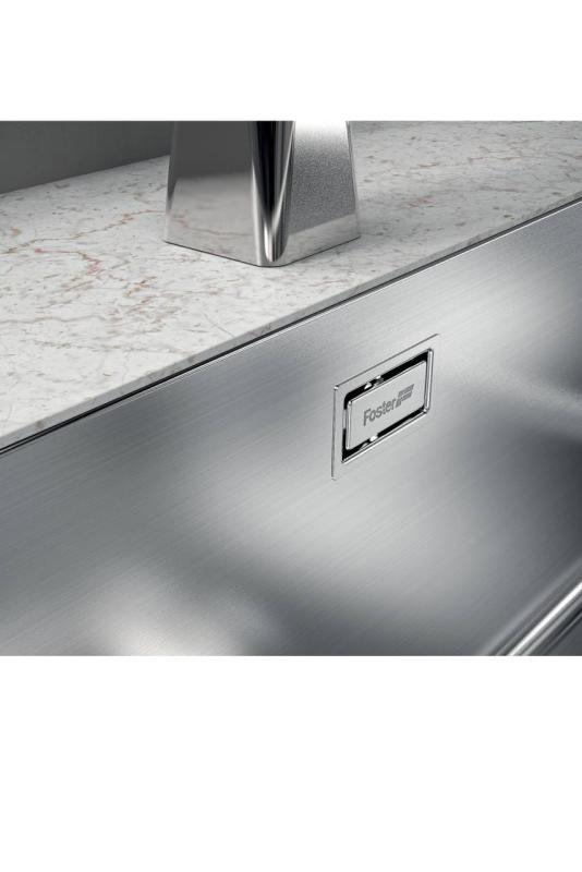 Évier Foster Phantom Slimline en inox 40x40cm Sous-structure pour plans de travail en céramique 1208971123