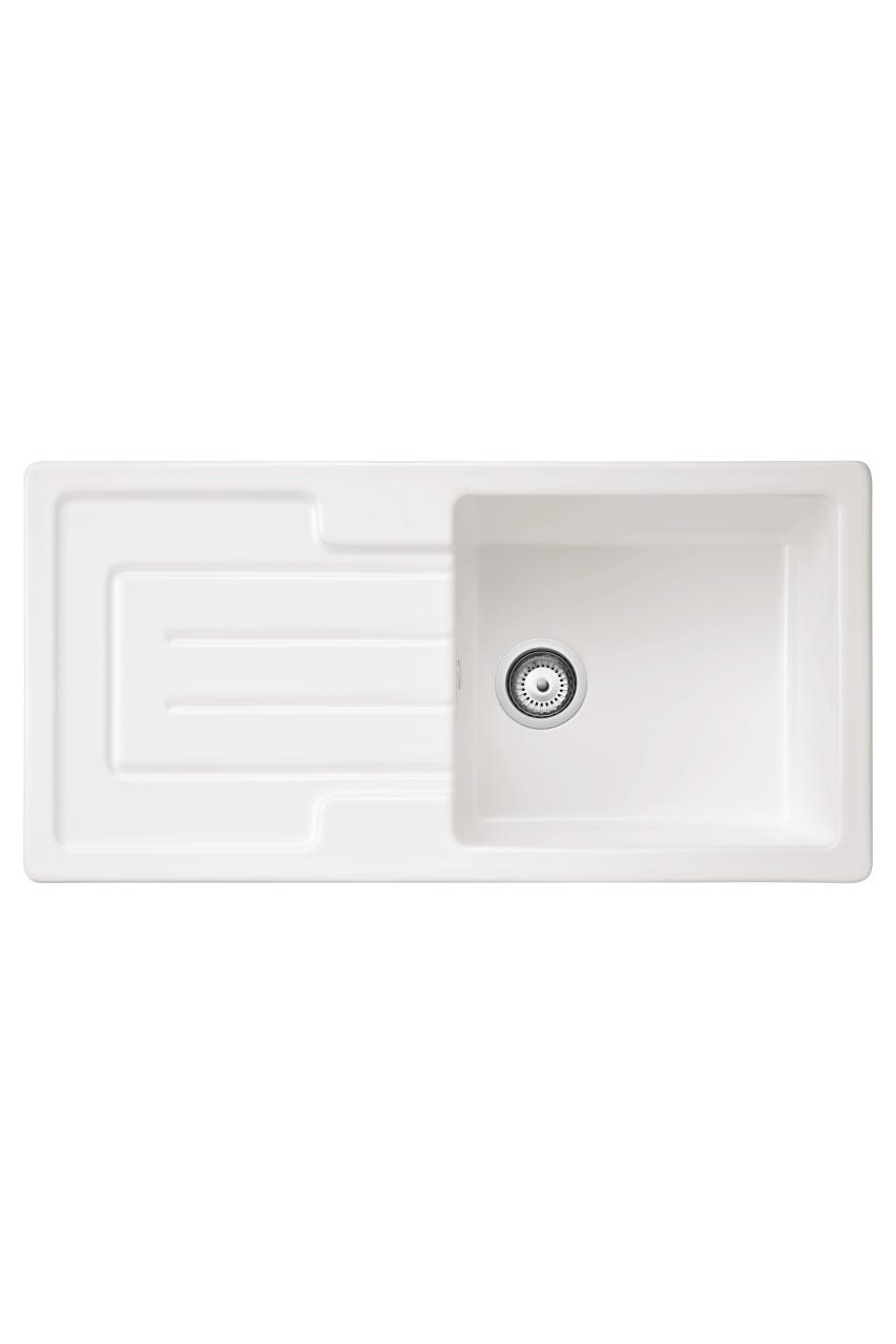 Ausmann Ceramic Sylva Évier en céramique blanc avec égouttoir 1000 x 500 mm 1208971124