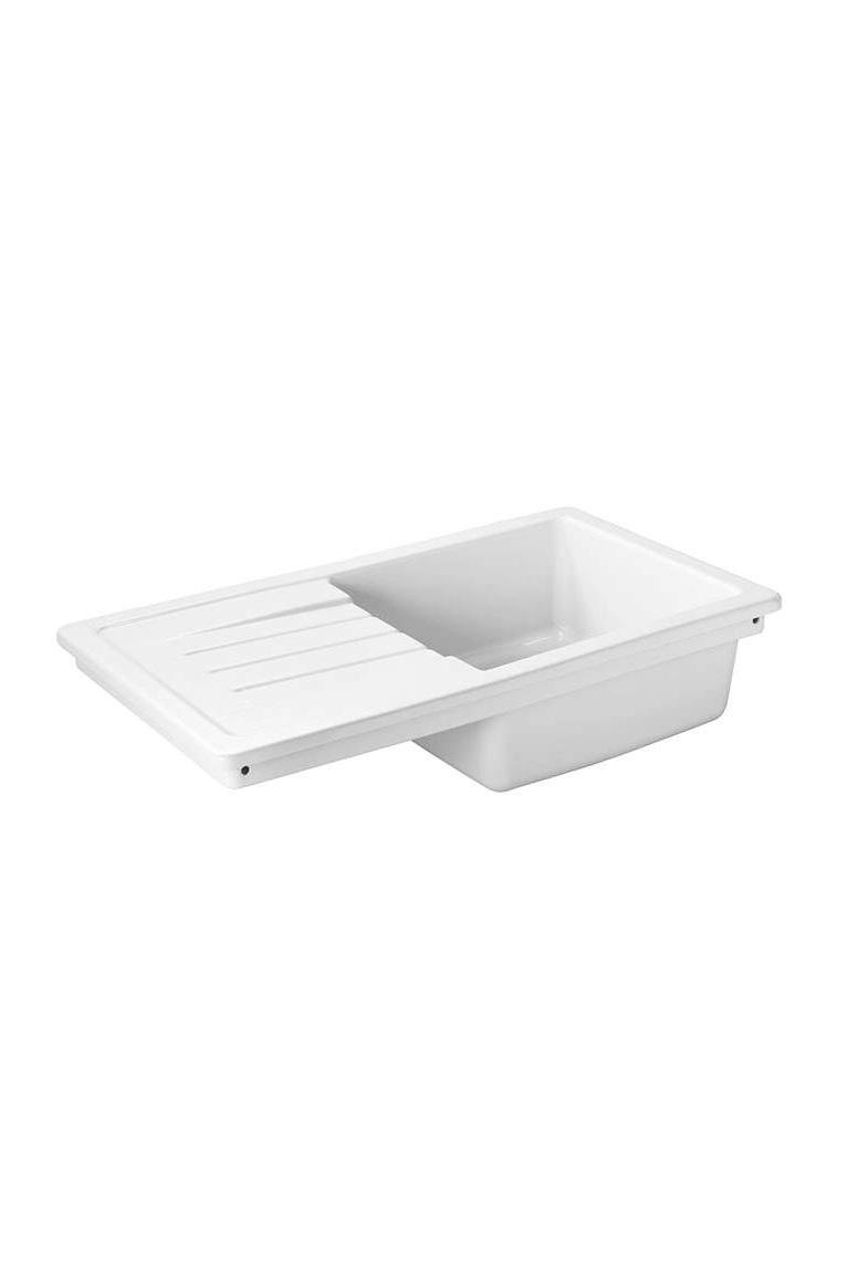 Ausmann Ceramic Sylva Évier en céramique blanc avec égouttoir 857 x 500 mm 1208971128