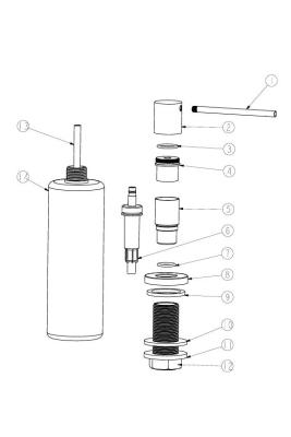 Distributeur de Savon Encastré Ausmann Lirio en Métal Gun, rechargeable par le haut 1208971201