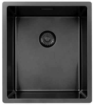 Pure.Sink Exclusivo Gun métal évier 34x40 cm 10mm rayon sous-montage, montage à fleur et montage en surface PEX3440-61