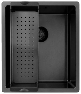 Pure.Sink Exclusivo Gun métal évier 34x40 cm 10mm rayon sous-montage, montage à fleur et montage en surface PEX3440-61