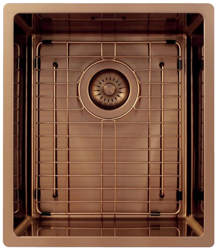 Pure.Sink Exclusivo Koperen spoelbak 34x40 cm 10mm radius onderbouw, vlakbouw en opbouw PEX3440-62