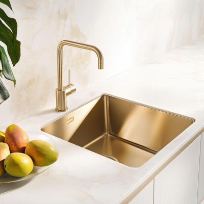 Pure.Sink Exclusivo Évier doré 40x40 cm rayon de 10mm sous plan, à fleur et en saillie PEX4040-60