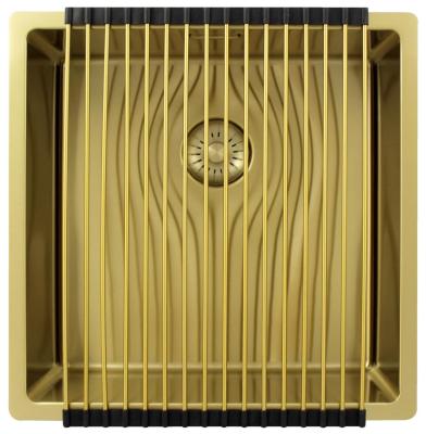 Pure.Sink Exclusivo Évier doré 40x40 cm rayon de 10mm sous plan, à fleur et en saillie PEX4040-60