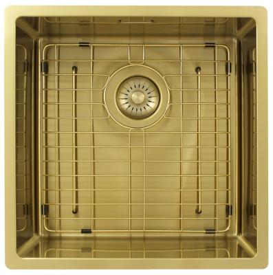 Pure.Sink Exclusivo Évier doré 40x40 cm rayon de 10mm sous plan, à fleur et en saillie PEX4040-60