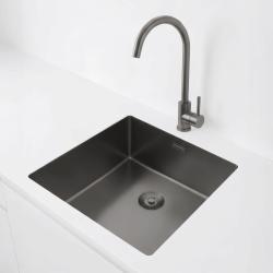 Pure.Sink Exclusivo Gun métal évier 40x40 cm 10mm rayon sous-montage, montage à fleur et montage en surface PEX4040-61