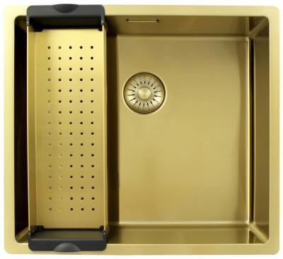 Pure.Sink Exclusivo Évier en or 45x40 cm rayon de 10mm sous-comptoir, installation à fleur et montage en surface PEX4540-60