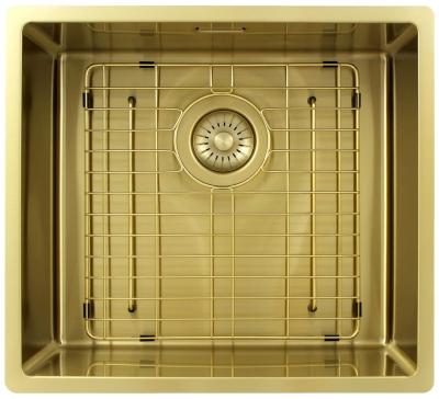 Pure.Sink Exclusivo Évier en or 45x40 cm rayon de 10mm sous-comptoir, installation à fleur et montage en surface PEX4540-60