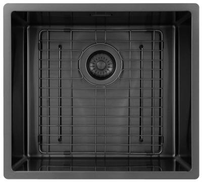 Pure.Sink Exclusivo Gun métal évier 45x40 cm rayon 10mm sous-montage, montage à fleur et montage en surface PEX4540-61