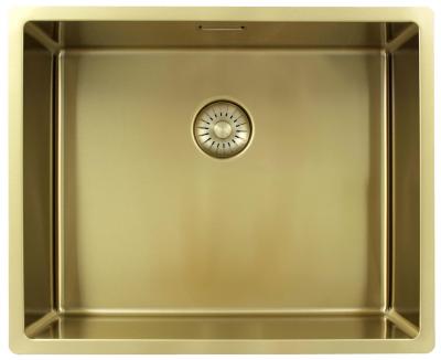 Pure.Sink Exclusivo Évier doré 50x40 cm rayon de 10mm sous plan, à fleur et en saillie PEX5040-60