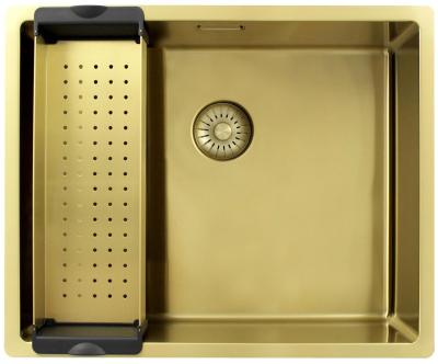 Pure.Sink Exclusivo Évier doré 50x40 cm rayon de 10mm sous plan, à fleur et en saillie PEX5040-60