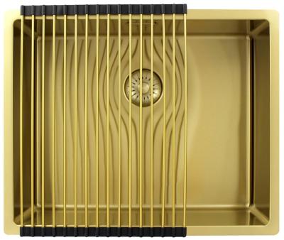 Pure.Sink Exclusivo Évier doré 50x40 cm rayon de 10mm sous plan, à fleur et en saillie PEX5040-60
