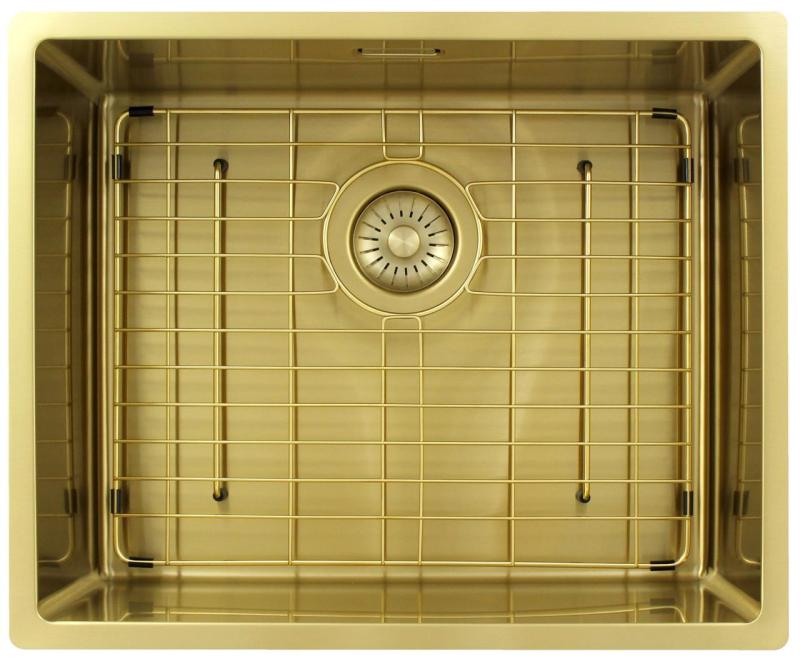 Pure.Sink Exclusivo Évier doré 50x40 cm rayon de 10mm sous plan, à fleur et en saillie PEX5040-60