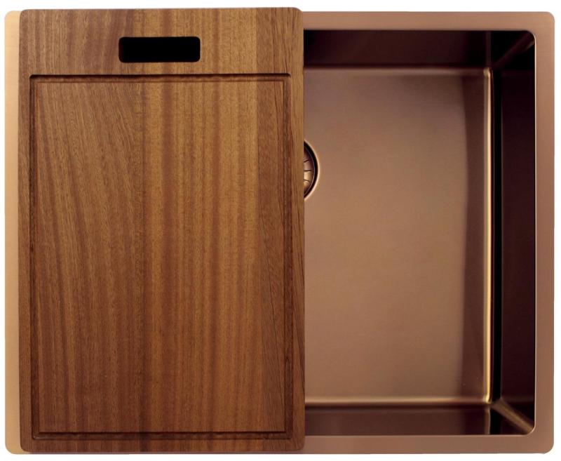 Pure.Sink Exclusivo Évier en cuivre 50x40 cm rayon 10mm sous-plan, à fleur et sur plan PEX5040-62