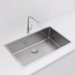 Pure.Sink Exclusivo grand évier en inox 70x40 cm rayon de 10mm sous plan, encastré et en saillie PEX7040-02